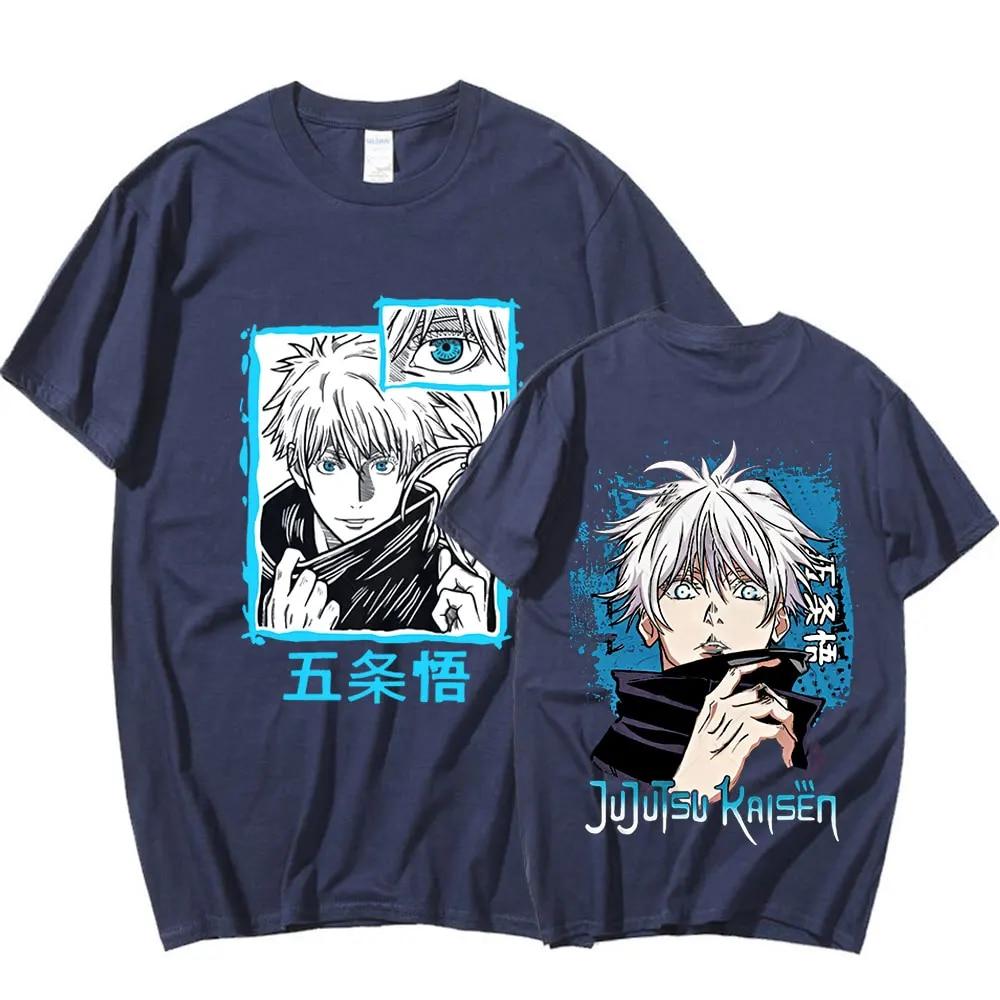 Anime Jujutsu Kaisen Satoru Gojo Graphic Print T-shirt Unisex's WoUnisex O-Neck Short Sleeve Cotton T Shirt Oversized Streetwear