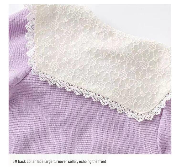 Stylish Girls' Long Sleeve Princess Romper and Harem Pants Set for Babies