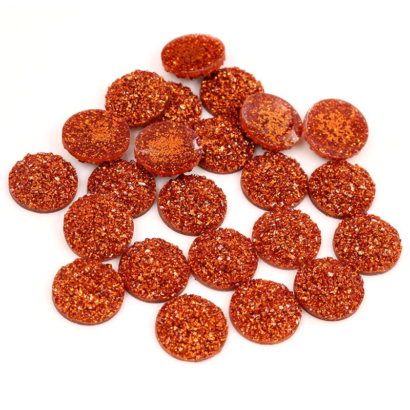 40 Stück/Los 8mm 10mm 12mm Mixfarben Druzy Naturstein Konvex Flachrücken Harz Cabochons DIY Schmuckherstellung Zubehör Zubehör