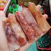Natural Crystal Red Gum Flower Hexagonal Single Pointed Pillar Polishing Hexagonal Columns with Original Decorative Stones