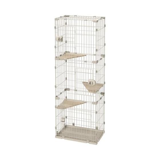 Spacious Slim Cat Cage HSCC-641 Light Beige Iris Ohyama