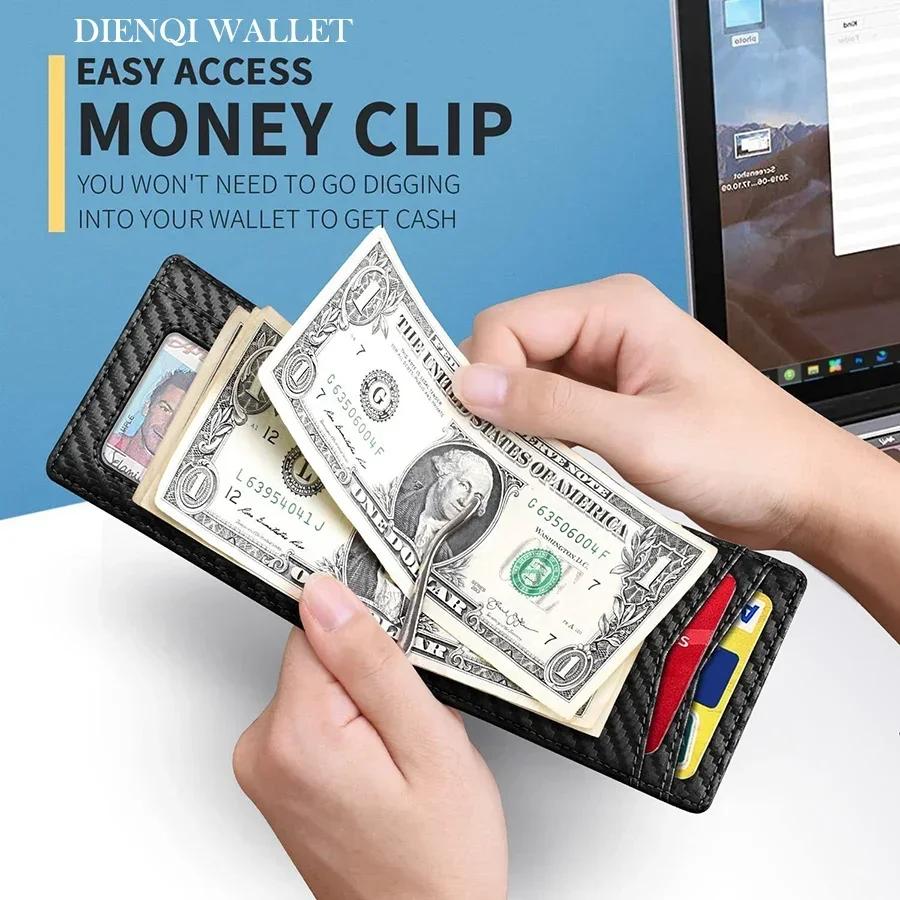 Rfid Customized Wallet & Card Holder Carbon Fiber Leather Minimalist Men Wallet Money Bag Personalized Gift Women Wallet Purse