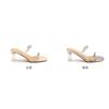 Summer new fairy square head word with rhinestone pvc transparent thick heel sandals actress crystal heel wear cool slippers