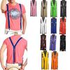 Unisex Candy Color Clip-on Elastic Suspenders Y-Shape Adjustable Braces Gift