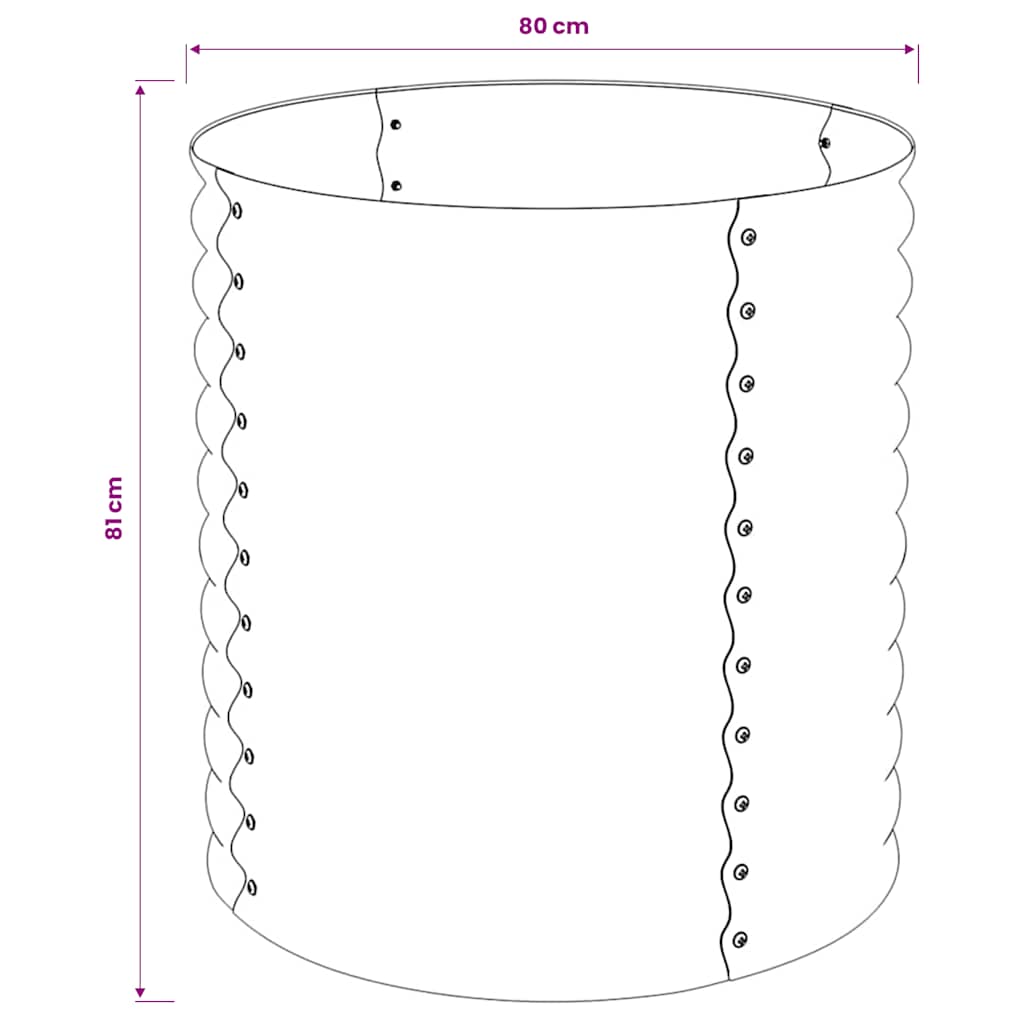 Raised Garden Bed 80 X 80 X 81 Cm Galvanized Steel Gray