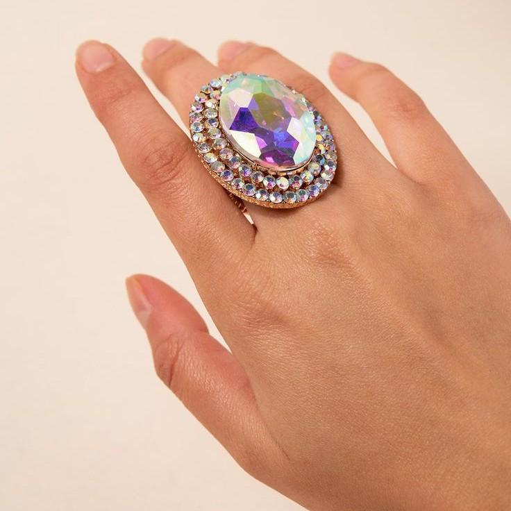 Exaggerated Oval Ring Fashion Open Ring Retro Accessory