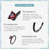 BAMOER 925 Sterling Silver Punk Black Gold Red Heart Crystal CZ Rings For Women Halloween Girl Special Jewelry Gifts