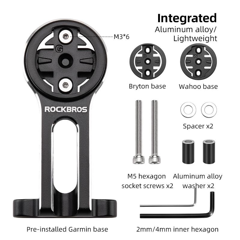 Rockbros Bike Bracket Front Light Lamp Holder Aluminum Alloy Extension Holder For Bicycle Computer Wahoo Bryton Garmin Bracket