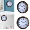 Wall Clock 12Inch Wall Mounted Clock with Thermometer Wall Mounted Waterproof Clock for Garden Outdoor Bedroom Kitchen