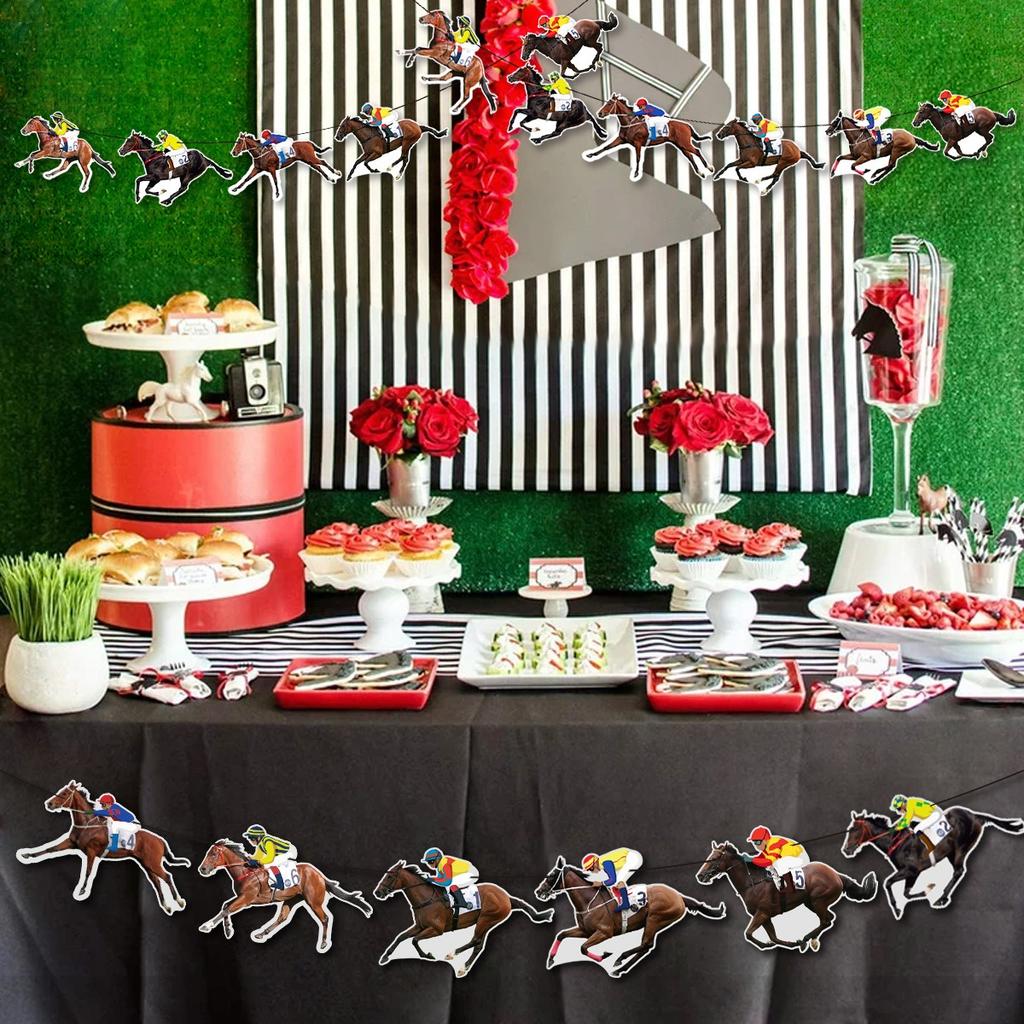 Horse Racing Party Banner Garlands International Horse Racing Theme Party Decoration Happy Boys Horse Birthday Party Decor