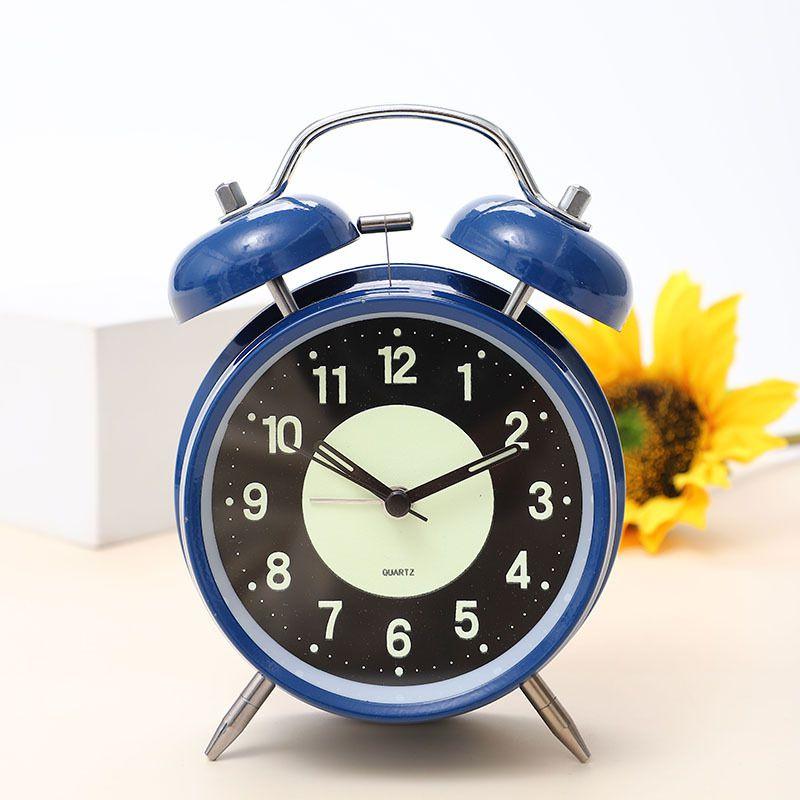 Battery-powered Round Nighttime Luminous Alarm Clock For Bedroom Table