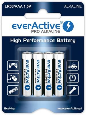 AAA/LR03 Alkaline Batteries everActive Pro Alkaline 4 Pieces