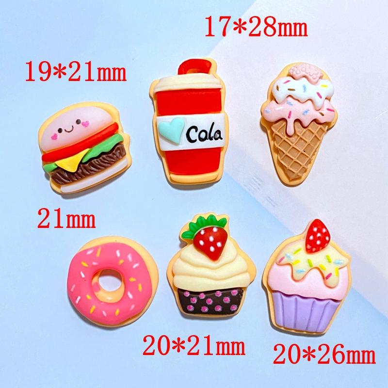 10Pcs New Resin Lovely Cartoon Ice Cream / Cake Flat Back Cabochon Scrapbook DIY Embellishments Accessories