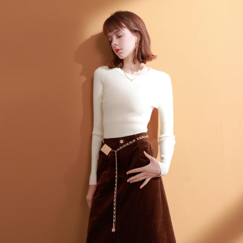 

Sancai 2025 Winter Ribbed Knit Slim Fit Round Neck Sweater XL (170/92A)