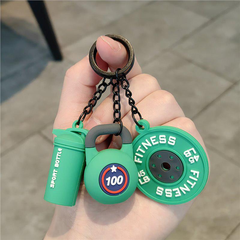 Unisex Fitness Kettlebell & Dumbbell Keychain Bag Charm Standard
