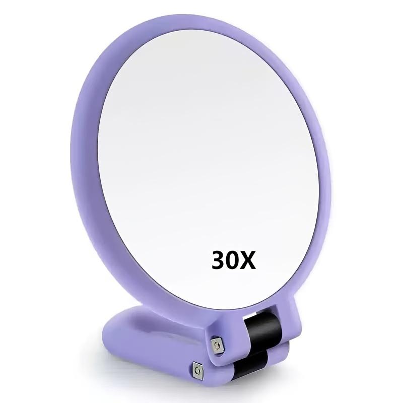 360 Rotatable Dual Sided Makeup Mirror 1X and 30X Magnification Portable Travel Mirror No Battery Black Gold Frame Design