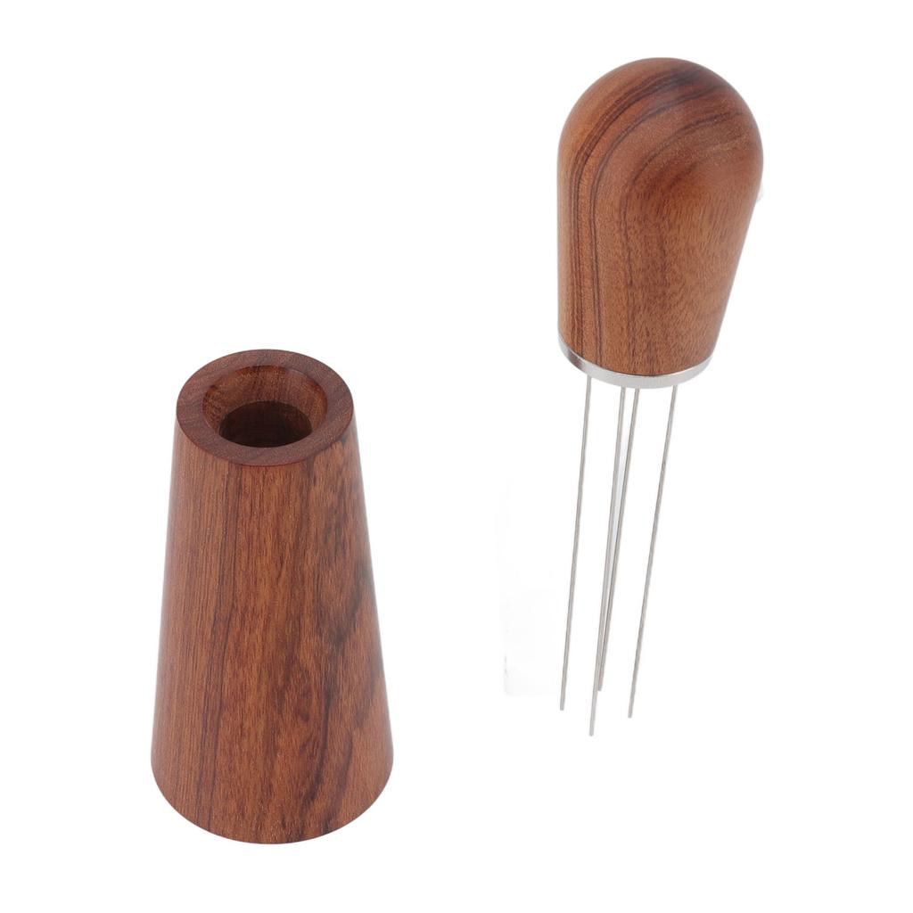 Coffee Powder Stirring Tool Needle Type Coffee Stirrer Distributor with Natural Wood Handle for
