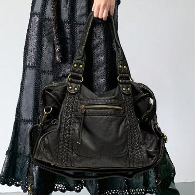 Sac Locomotive Lavé Vintage Spice Girl Grande Capacité Sac à Bandoulière Oblique