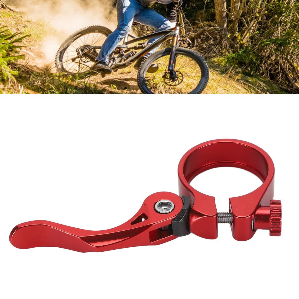 Bike Seatpost Clamp Professional 34.9mm Aluminum Alloy Lightweight High Strength CNC Machined Quick Release   Seatpost Clamp