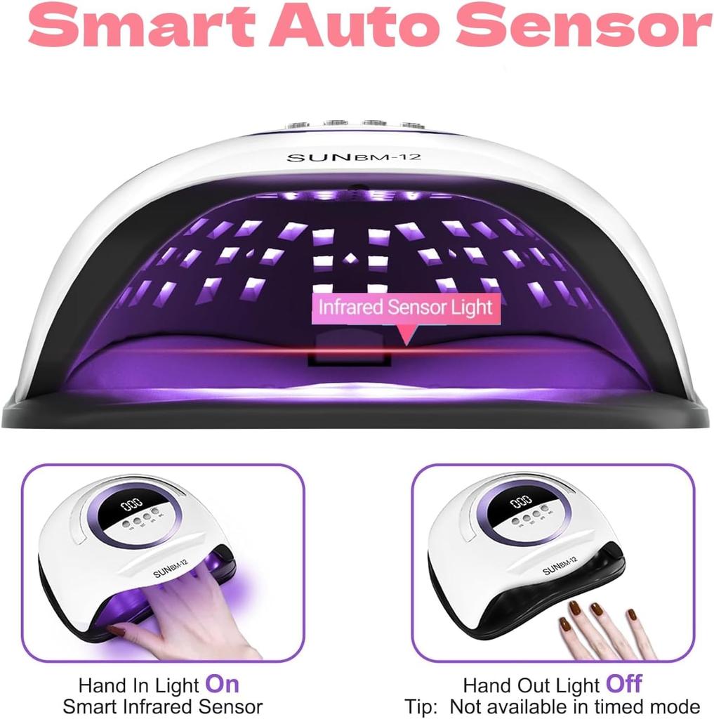 UV LED Nail Lamp 72 Beads 300W with Sensor & 4 Timer Settings