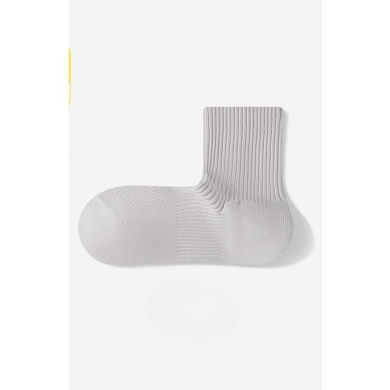Spring and Summer Pure Cotton Mid-calf Socks for Women, Mesh Breathable, Thin, Antibacterial and Deodorizing Sports Cotton Socks
