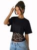 Autumn 2025 European & American Loose Cropped Elastic Round Neck Women's Two-Piece Top