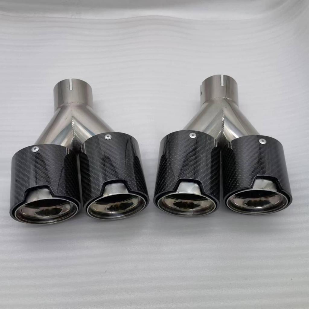 Nerezový výfukový tlumič s karbonovou koncovkou kompatibilní s BMW (Vstup 63 mm, výstup 101 mm)