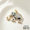 European & American Style Gold-Plated Elephant Pendant Necklace with Enamel & Zircon