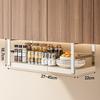 Expandable Under Shelf Storage Rack Punch-free Hanging Slide-in Under Shelf Cabinet Organizer Stainless Carbon Steel Pantry Countertop Spice Holder