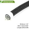 AN6 Fuel Line Hose Black 8ft Vacuum Hose Automotive Fuel Hose 8ft 1/3"ID 4/9"OD PTFE Rubber,Stainless Steel,Nylon Braided 1 Pcs AN6