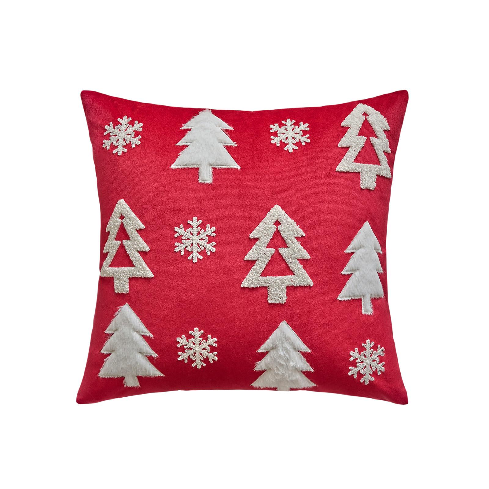 

Рождественская зеленая наволочка 17,71 X 17,71 дюйма Рождественская елка со снежинками Наволочка для декоративной подушки One Size красный