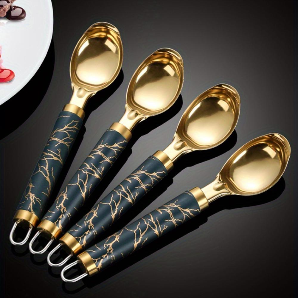 4 Stainless Steel Titanium Set Thickened Dessert Multi Functional Ice Cream Scoop Suitable for Watermelon Fruit