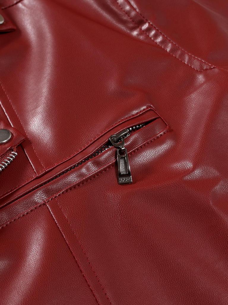Herren Modische Leder Motorradjacke - Frühling/Herbst Stil mit Horizontalem Reißverschluss, Attraktives Design, Jugend Übergröße Oberbekleidung