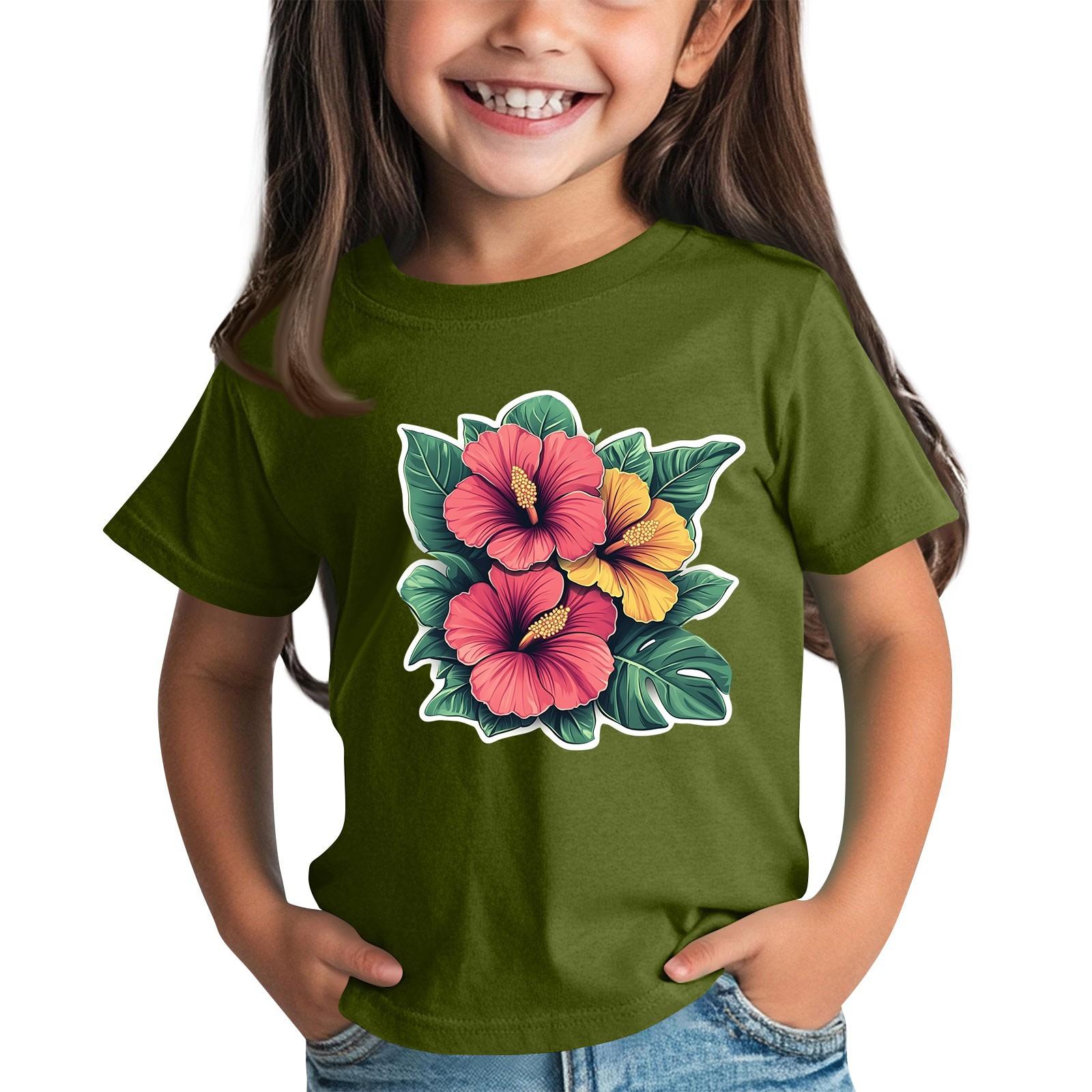 

Детская модная повседневная футболка с круглым вырезом и короткими рукавами 100 армия зеленый