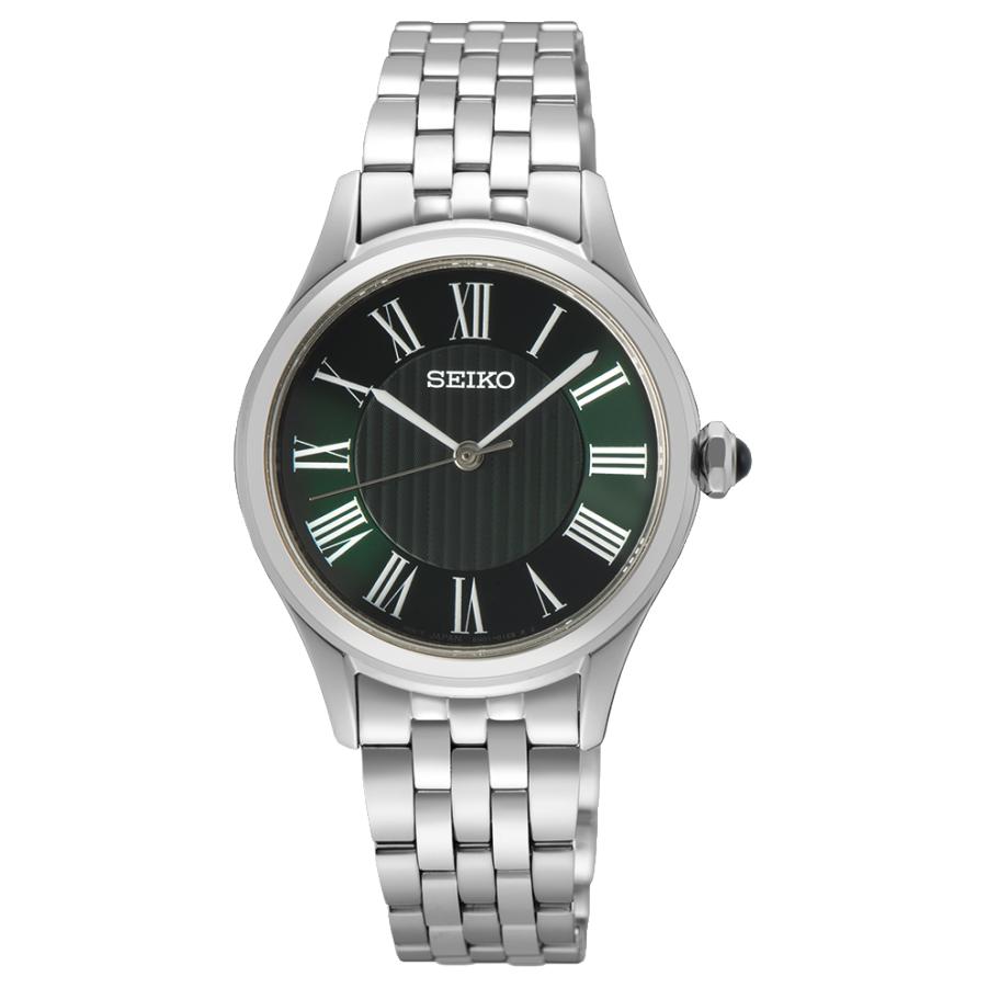 SEIKO 50m Water Resistant Quartz Movement Stainless Steel Strap Watch 29.6mm Women s Watch SUR611P1 Green Dial