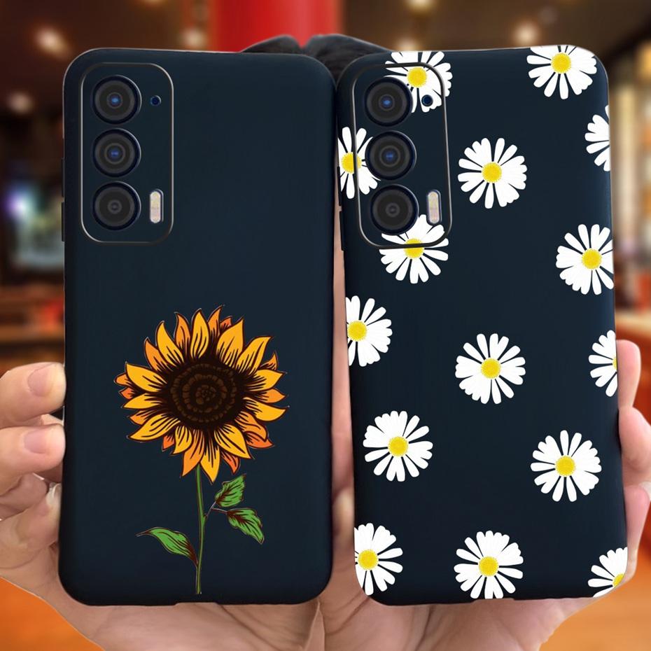 Silicon Case For Motorola Edge (2021) / Edge 5G UW (2021) Fashion Sunflower Daisy Pattern Soft Phone Cases For Edge 2021 XT2141