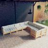 Day and Night - Day and Night Garden Furniture 9 Pieces and Cushions Cream Pine Wood