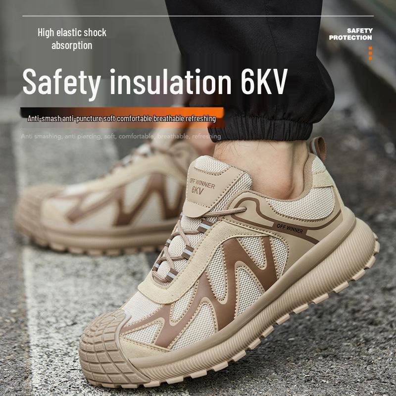 Men's Stylish Anti-Smash Work Shoes: Breathable, Wear-Resistant, Anti-Puncture, Lightweight, Four Seasons Protection