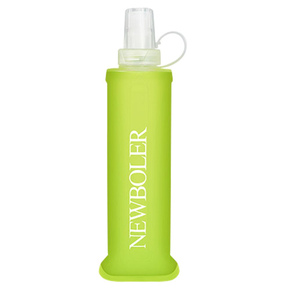 

NEWBOLER Outdoor Sports Water Bottle 250ml Portable Collapsible TPU Soft Water Bag for Running (No FDA, BPA-Free) Lime