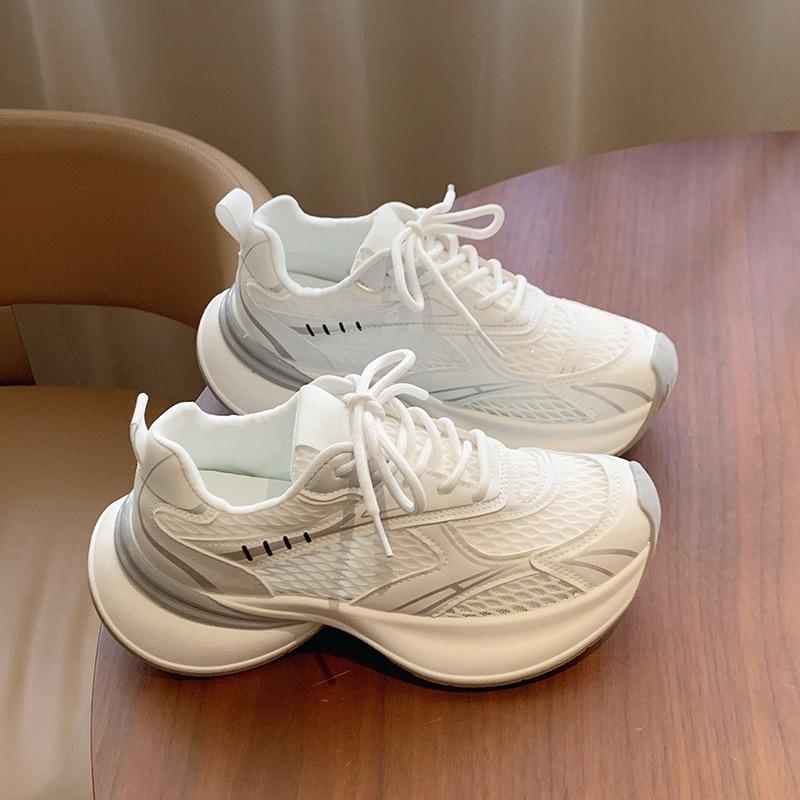 

Новые женские кроссовки для пап, дышащие и универсальные повседневные спортивные кроссовки на толстой подошве для бега 40 белый