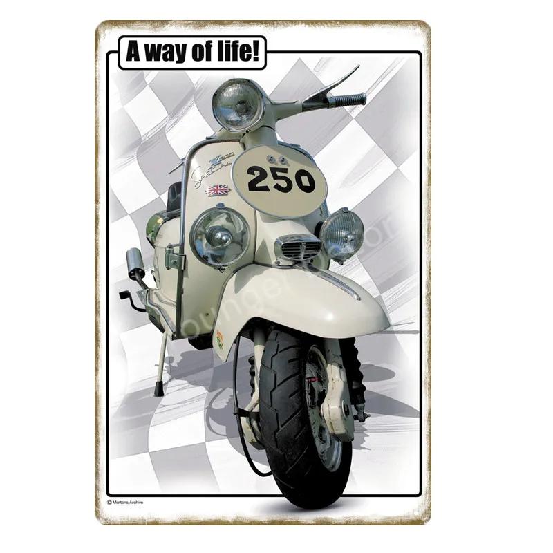 Motor Rider Tin Sign Motorcycle Club Garage Wall Stickers Metal Signs Decor Vintage Shabby Plate Painting Decorative Plaques