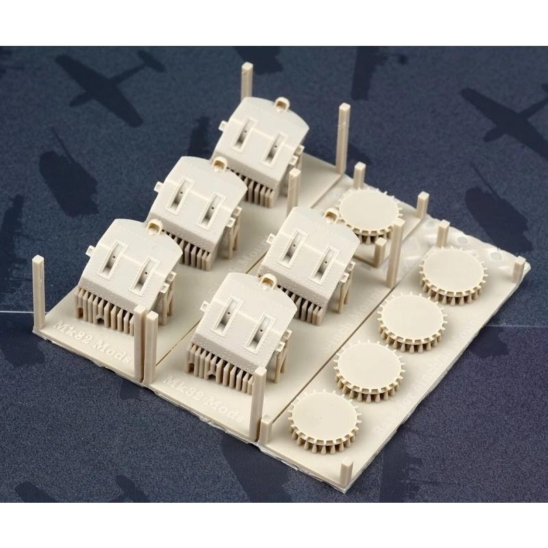 FS350049 1/350 WWII USN 5inch-38 Twin Mount Mk32 Without Blastbags (5 Set) 3D Pr Proportional Toy Model