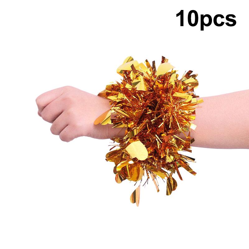 10 Stück Buntes Lametta Armband Elastisches Band Erwachsene Kinder Universal Tanzaufführung Requisite Cheerleading Team Lametta Armband