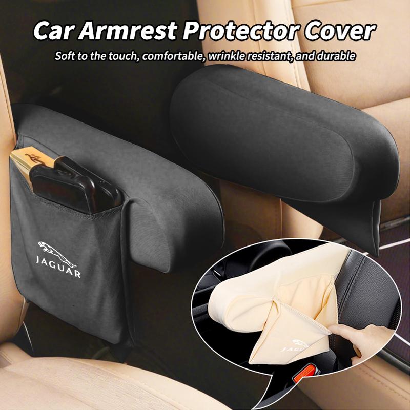 Car Seat Armrest Protector Cover Elbow Support Storage Pad Accessories For Jaguar XF XJ XFR XKR S-Type F-Type X-Type F-Pace I-Pa SS2