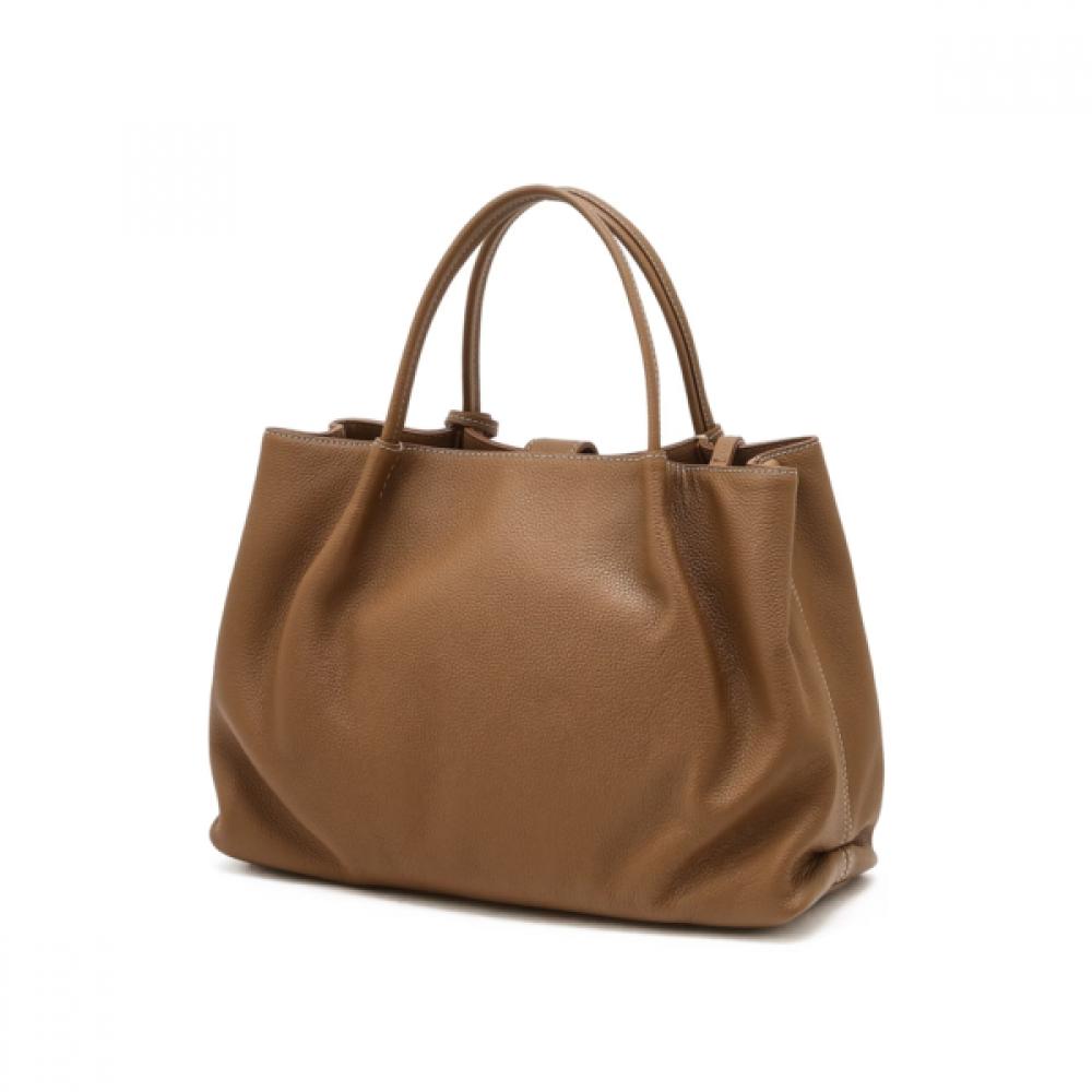 Daks Brown Cowhide Tote Bag With Buckle Decoration Dcba6f172w2