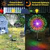 LED Solar Firework Garden Light Outdoor Decorative Stake Light with Multiple LED Bulbs and Stainless Steel Frame for Yard Pathway Patio