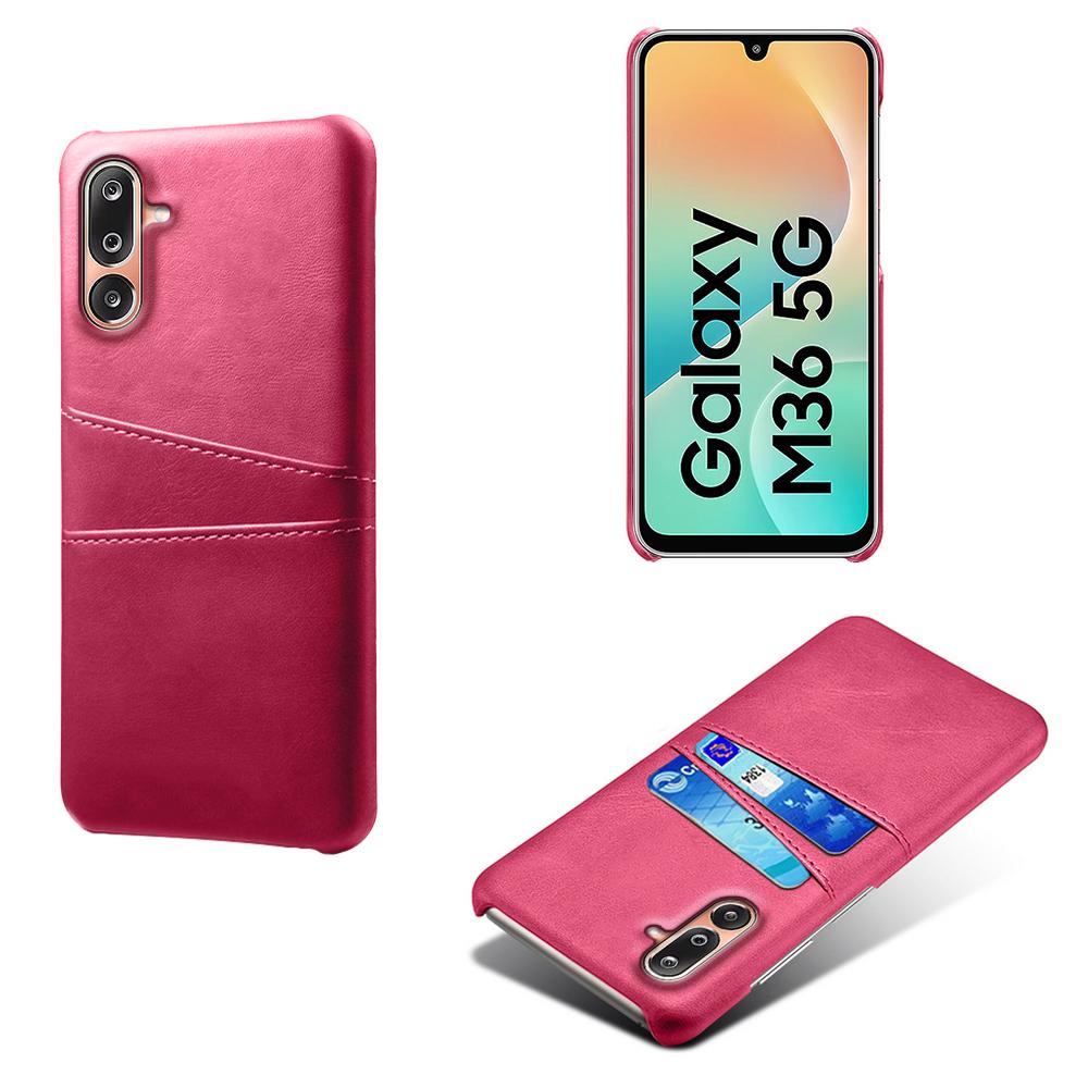 

For Samsung Galaxy M36 5G Case Dual Card Slots PU Leather + Hard PC Phone Cover