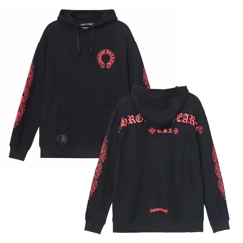 807 CHROME HEARTS 2025 Autumn and Winter New Plus Size Classic Style Logo Hooded Sweatshirt, Suitable for Couples to Wear