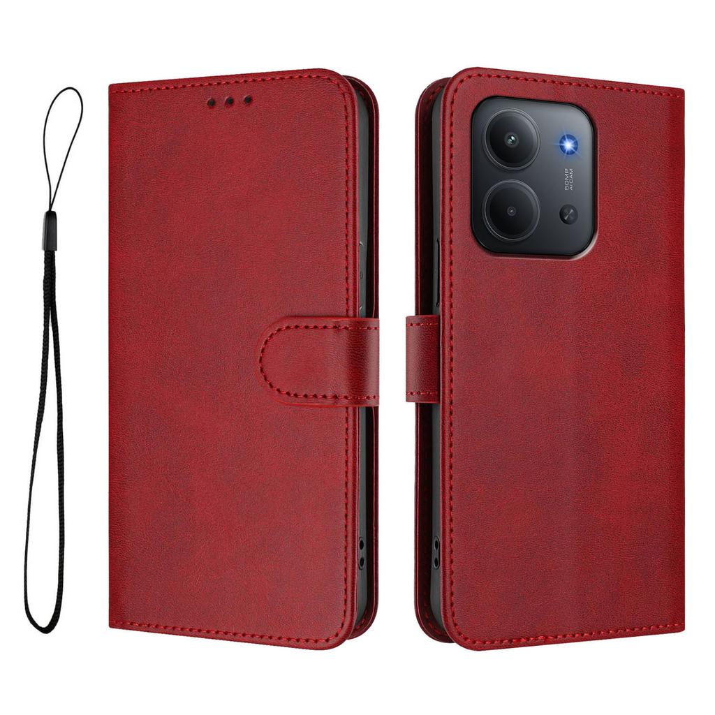 Για Xiaomi Redmi 15C 4G (171 χλστ) Θήκη Πορτοφόλι με Αποκλεισμό RFID Δερμάτινη Υφή Μοσχαριού Σταντ Κάλυμμα Τηλεφώνου με Λουράκι