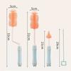 Brosse à Biberon en Silicone pour Bébé Manche Long Brosse de Nettoyage Combinaison avec Support de Séchage Kit de Brosse à Biberon Rotative à 360 Degrés